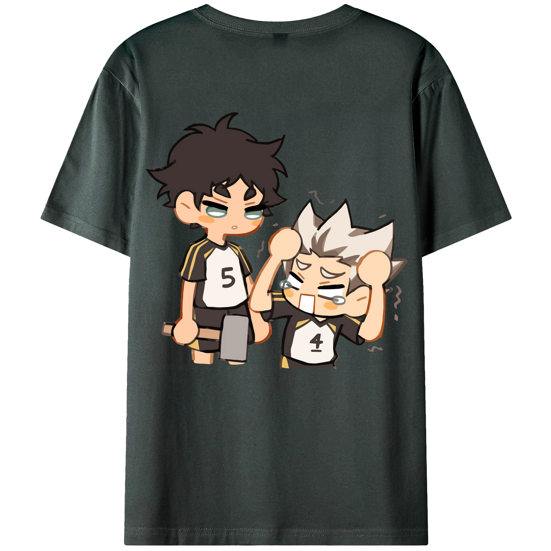 （画像用） ハイキュー!! Haikyu!! 綿100％ メンズ半袖Tシャツ（バックプリント） 通気性